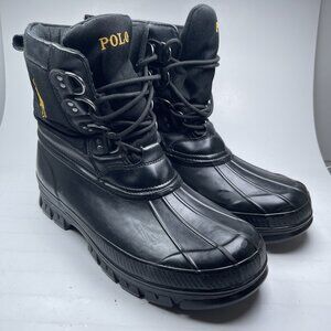 Polo Ralph Lauren Crestwick Boots Size 11 D Laceup Hiking Rain Snow Yellow Logo